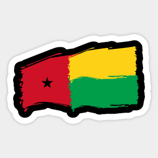 Guinea-Bissau painted flag Sticker